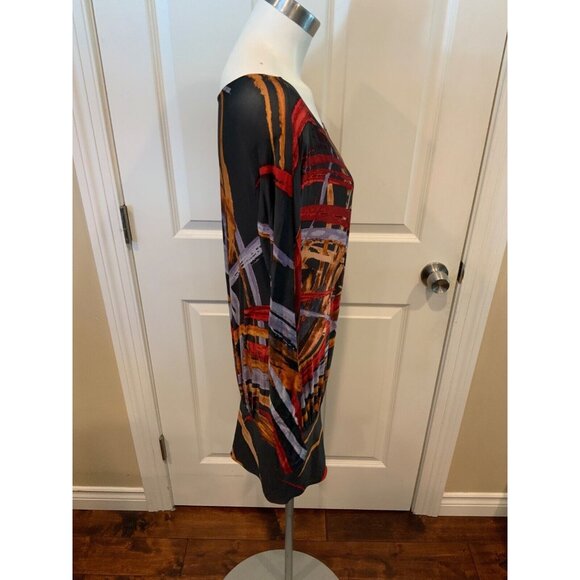 BCBG Max Azria Multicolor Patterned Shift Dress, Size Small - Picture 2 of 5